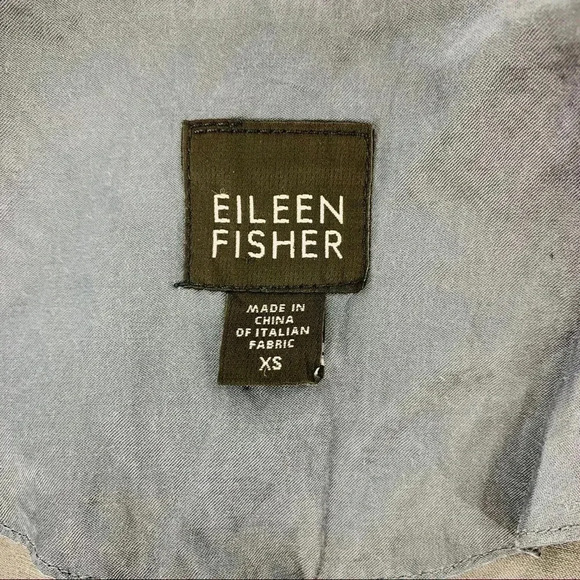 Eileen Fisher steel satin crinkle metallic jacket - Picture 6 of 12